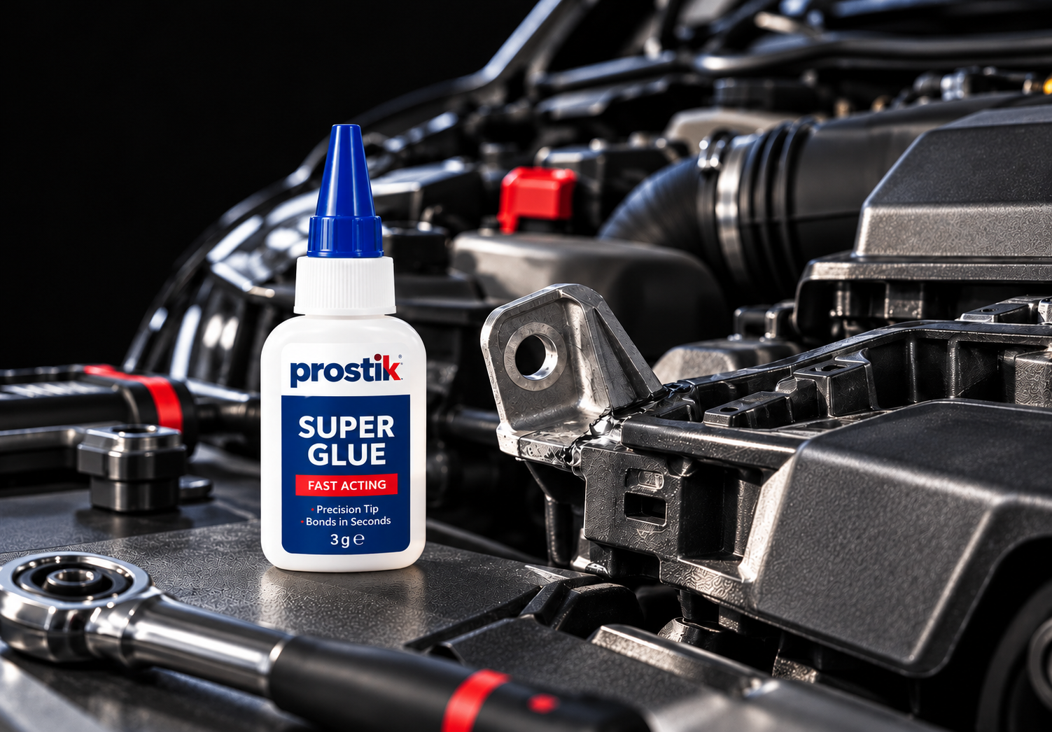 Adhesive used on an automotive part