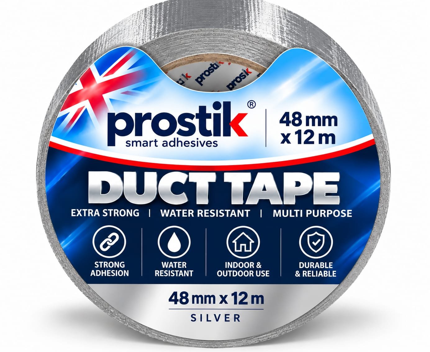 Prostik Silver Duct Tape 48mm x 12m