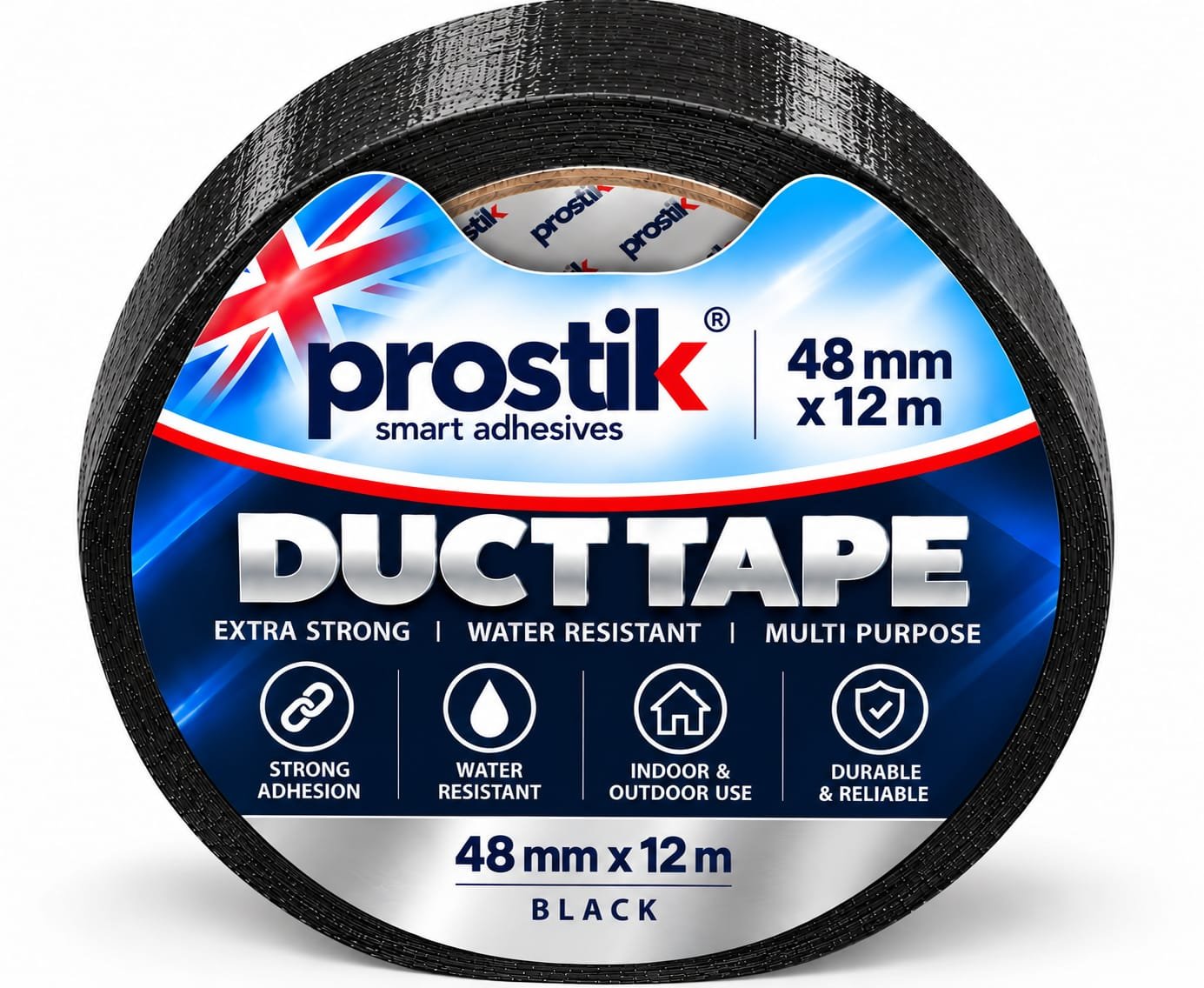 Prostik Black Duct Tape 48mm x 12m