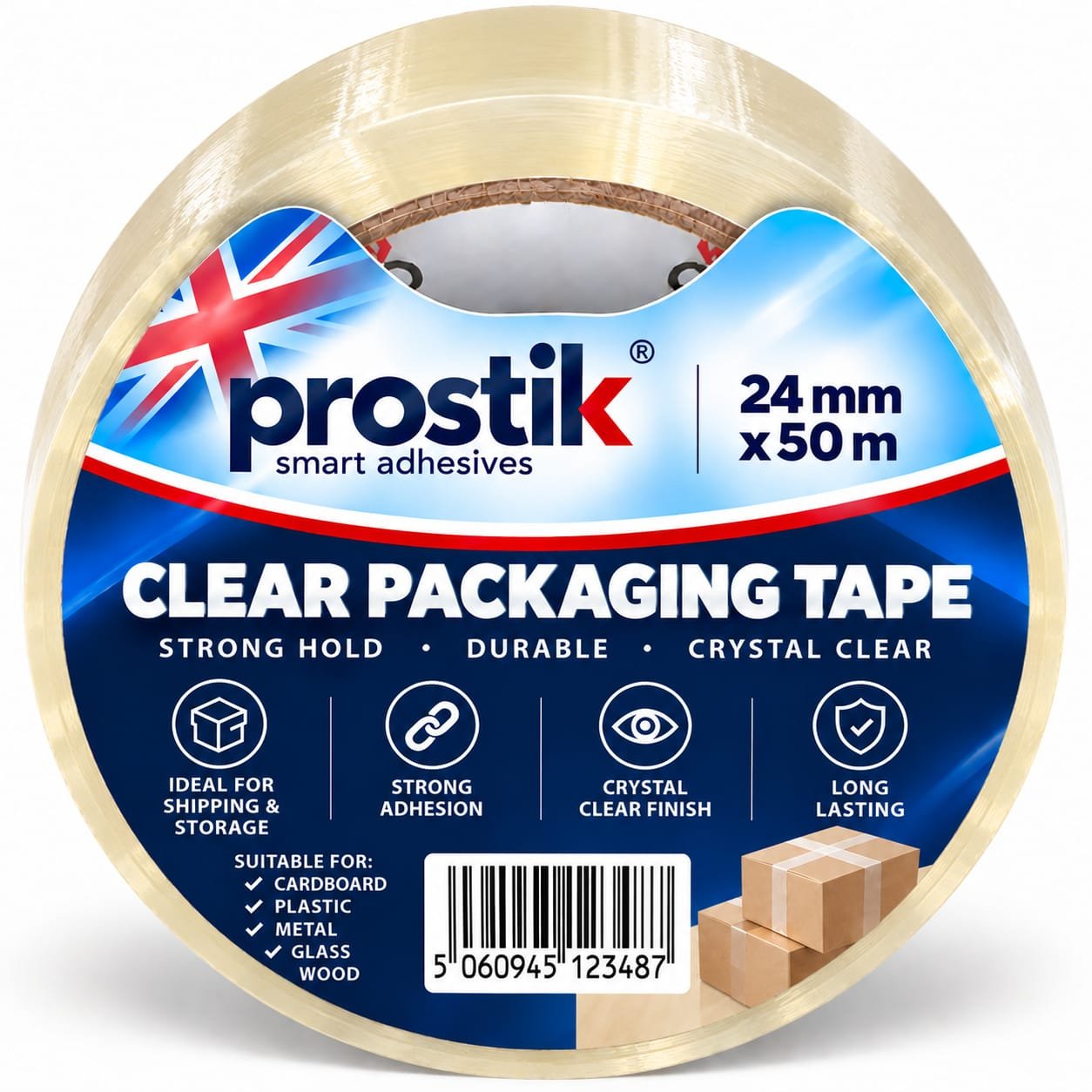 Prostik Clear Packaging Tape 24mm x 50m